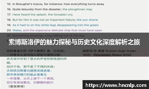索博斯洛伊的魅力探秘与历史文化深度解析之旅